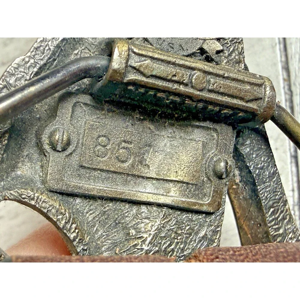 1981 Great American Buckle Co Carpenter Hammer Saw Level Belt Buckle 41” VTG